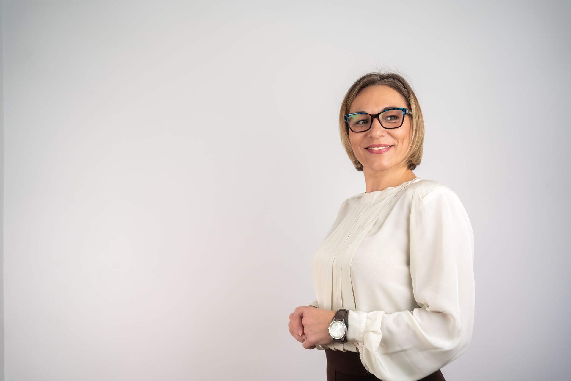 Businesswoman over white background